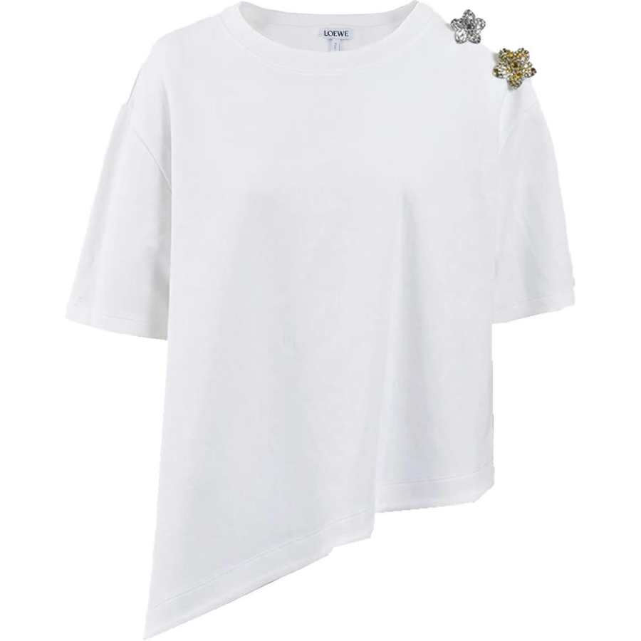 LOEWE T Shirts Women's White Crew Neck Moderate