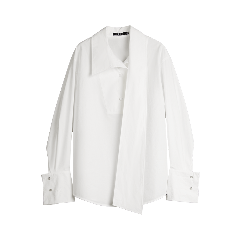 ELLE Shirts Women's Scarf Collar Moderate Shirt
