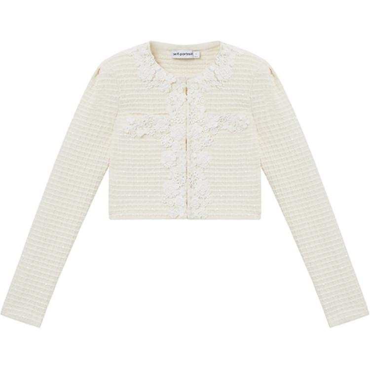 Self-portrait Self portrait Jackets & Coats Women's Ivory White