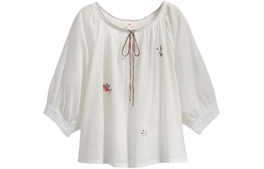 Levis T Shirts Women's White Crew Neck Moderate Other