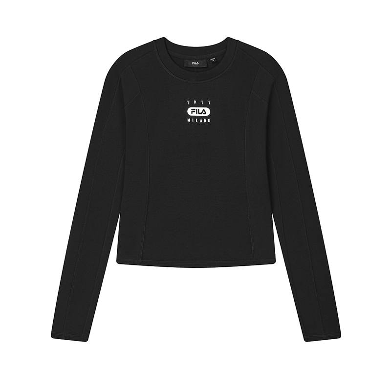 FILA T Shirts Women's Jet Black Crew Neck