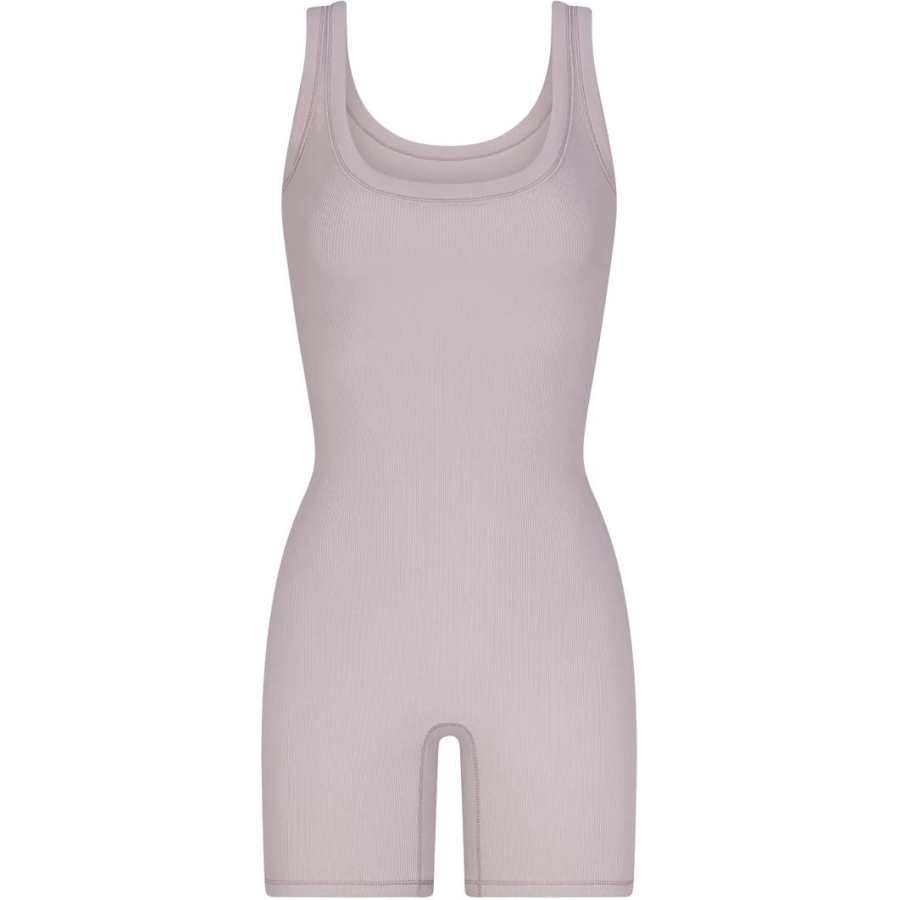 Skims SS24 Summer Collection Cotton Rib Onesie Jumpsuit Women's OYSTER/Oyster