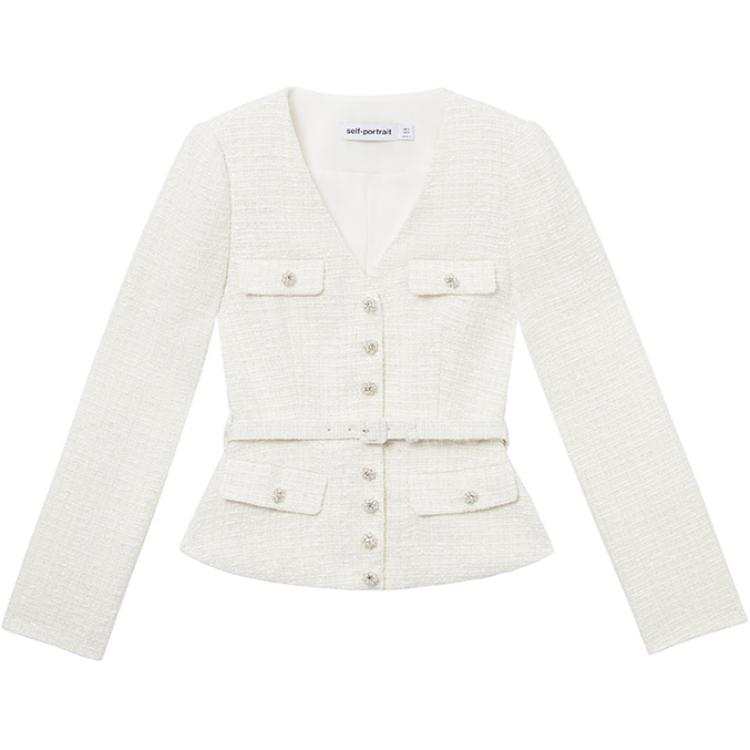 Self-portrait Self portrait Jackets & Coats Women's Ivory White