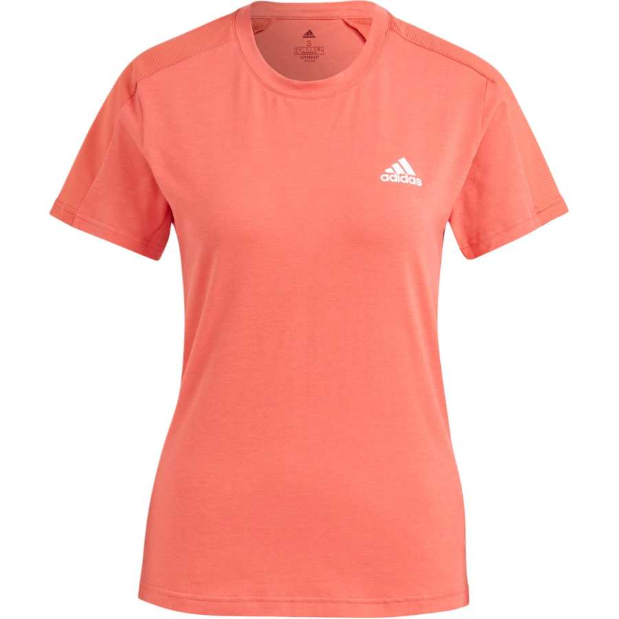 Adidas Adidas AEROREADY T Shirt Women's Bright Pink Red Neon/White
