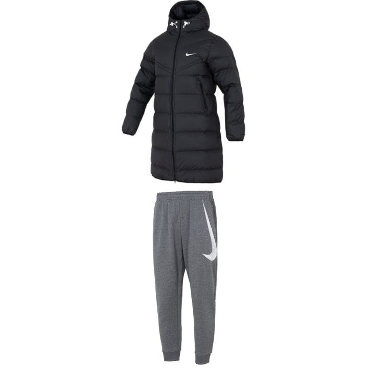 Nike Nike Casual Sportswear Men's Set Black Top+Gray Pants Hooded Moderate