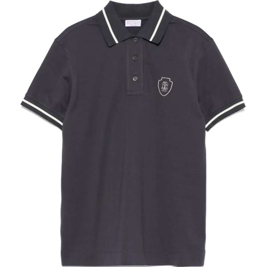 Brunello Cucinelli logo-appliqué polo shirt
