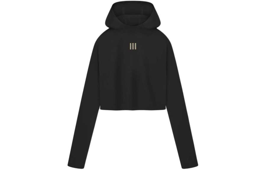 Fear Of God Athletics Adidas X Fear Of God Athletics Women's Crop Pullover Hoodie Black
