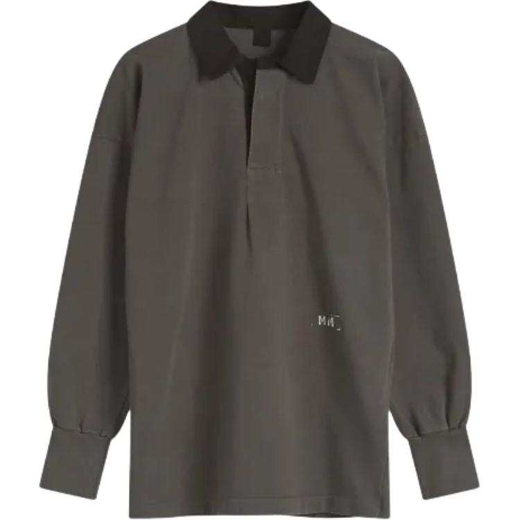 Maison Margiela Logo Embroidered Long Sleeved Polo Shirt