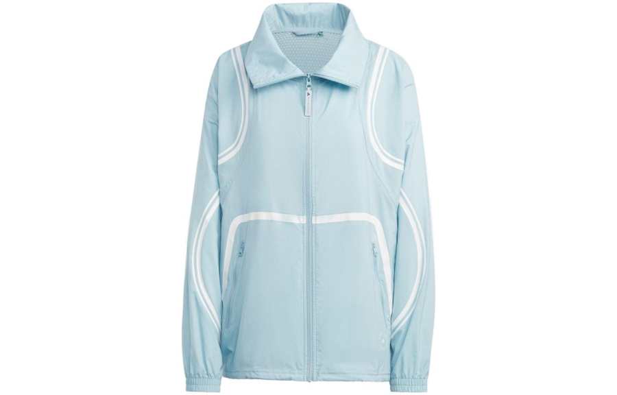 Adidas Adidas X Stella McCartney Jackets Women's Gray Blue Stand Collar Moderate Other