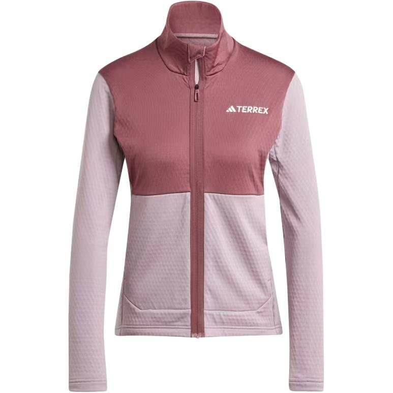 Adidas Adidas Terre MULTI LIGHT FLEECE FULL ZIP JACKET Retro Sports Stand Collar Jackets Women's Burgundy Red