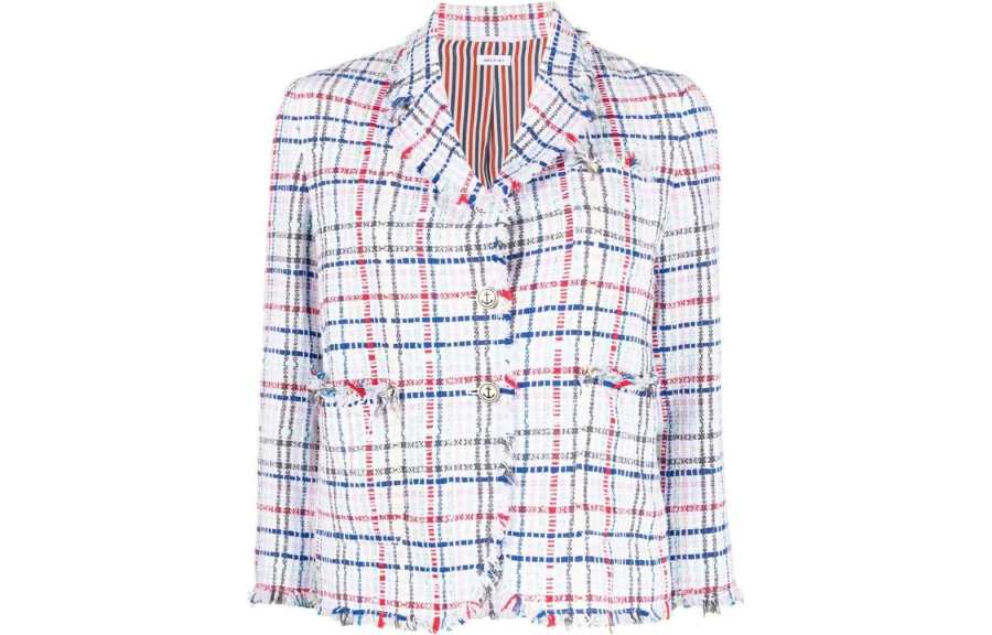 THOM BROWNE THOM BROWNE Cropped Chenille Tweed Jacket