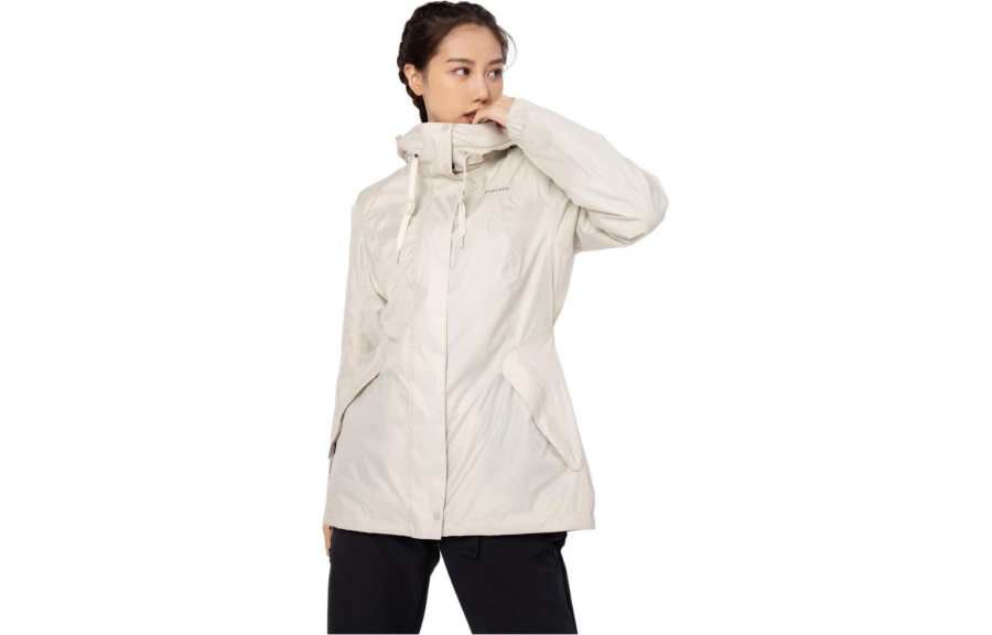 DECATHLON SH500 Windbreaker Jacket Women's Light White Lime Gray