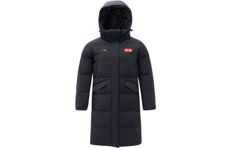 ANTA Variety Training Collection Down Jackets Women's Black Hooded Moderate Down Coat