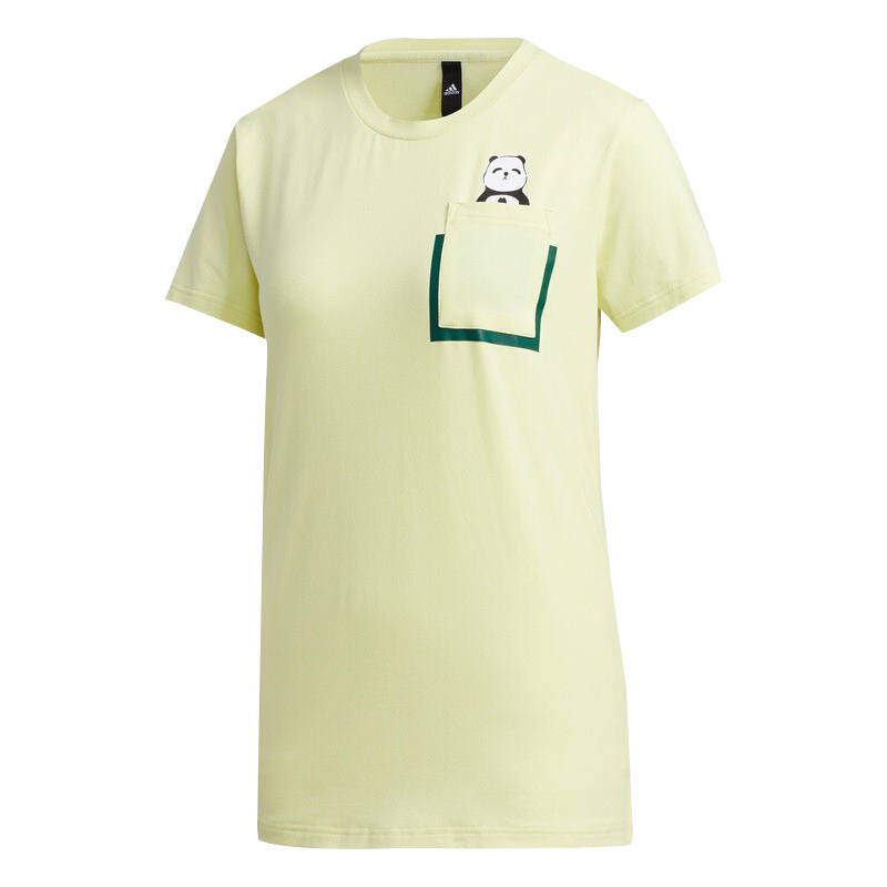 Adidas Adidas T Shirts Women's Yellow Crew Neck Moderate