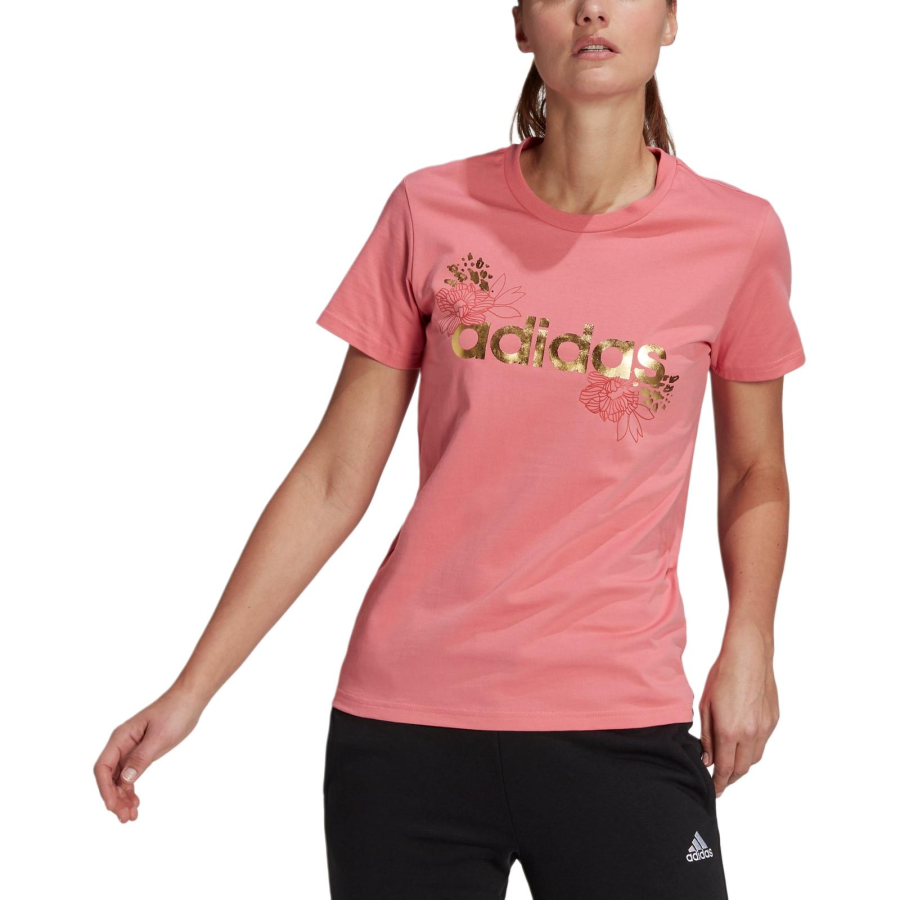 Adidas Adidas T Shirts Women's Pink Crew Neck Moderate