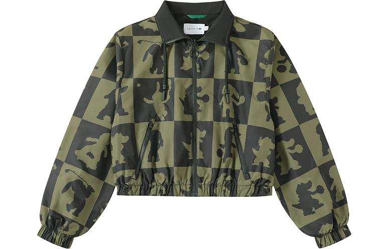 LACOSTE Jackets Women's Green Lapel Moderate Other
