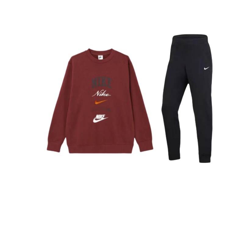 Nike Nike Club Fleece Letter Crew Neck Fleece Lined Long Sleeved American Vintage Sweatshirt Comfortable Fashion Pants