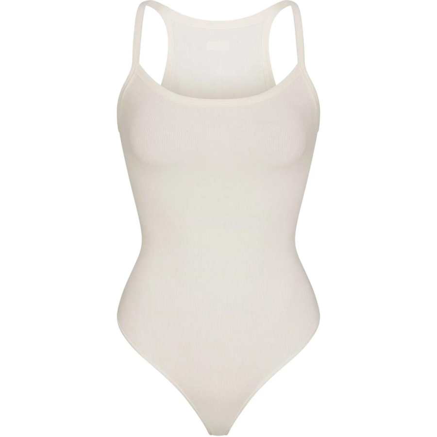 Skims FW24 Cotton Collection COTTON RIB CAMI BODYSUIT Jumpsuit Women's Marble/Marble Color