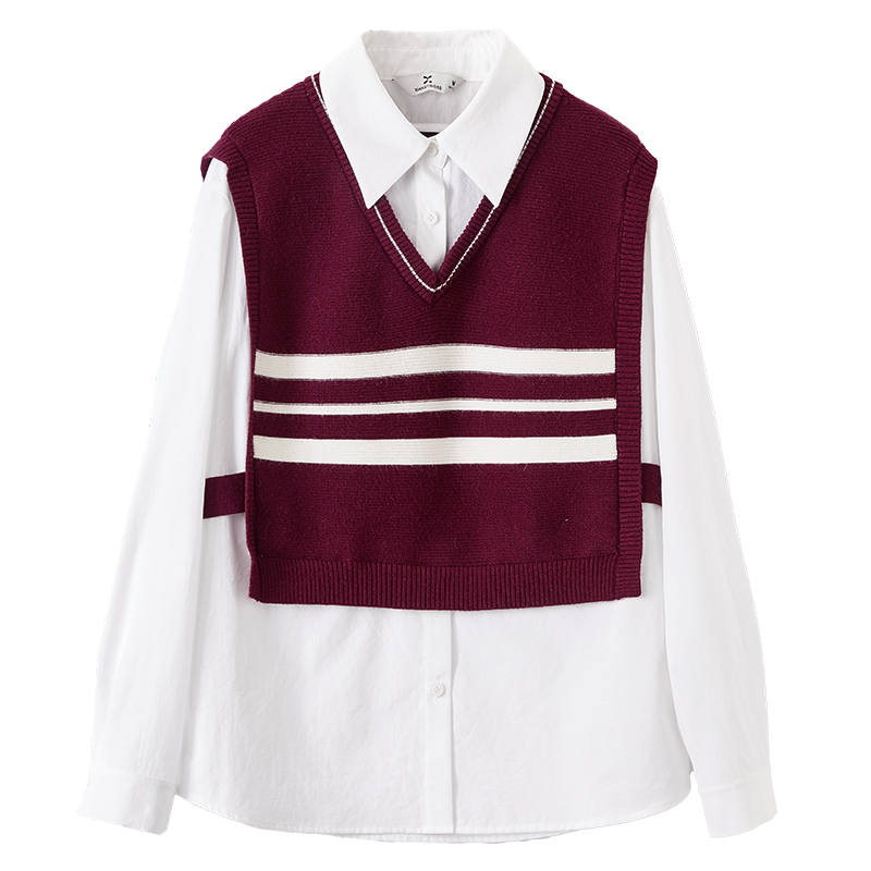 XIANGYING Shirt Women's Ancora Red