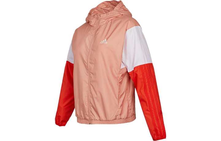 Adidas Adidas Jackets Women's Orange Pink Hooded Moderate Wind Shell