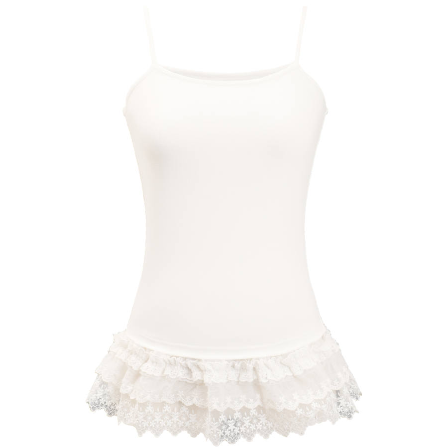 Umoumo Camisoles Women's White Boat Neck Moderate Racerback