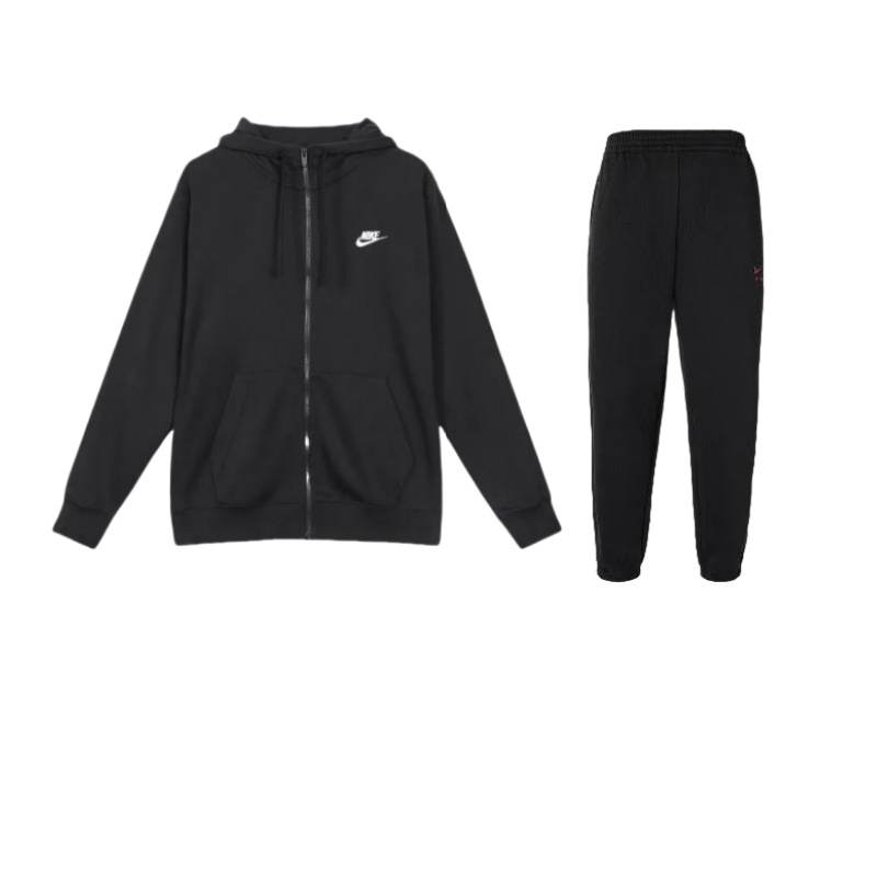 Nike Nike Air Zippered Hooded Jackets & Coats With Thickened And Fleece Lined Pants Casual Sportswear Unisex Black