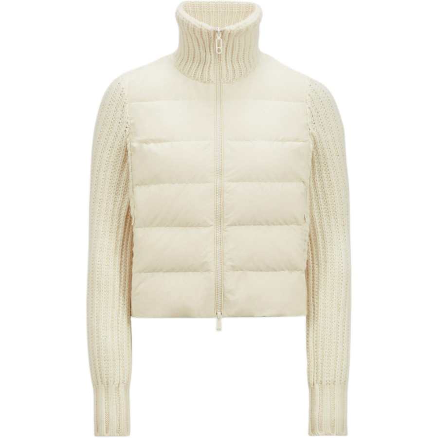 Moncler Zip Up Padded Knit Cardigan