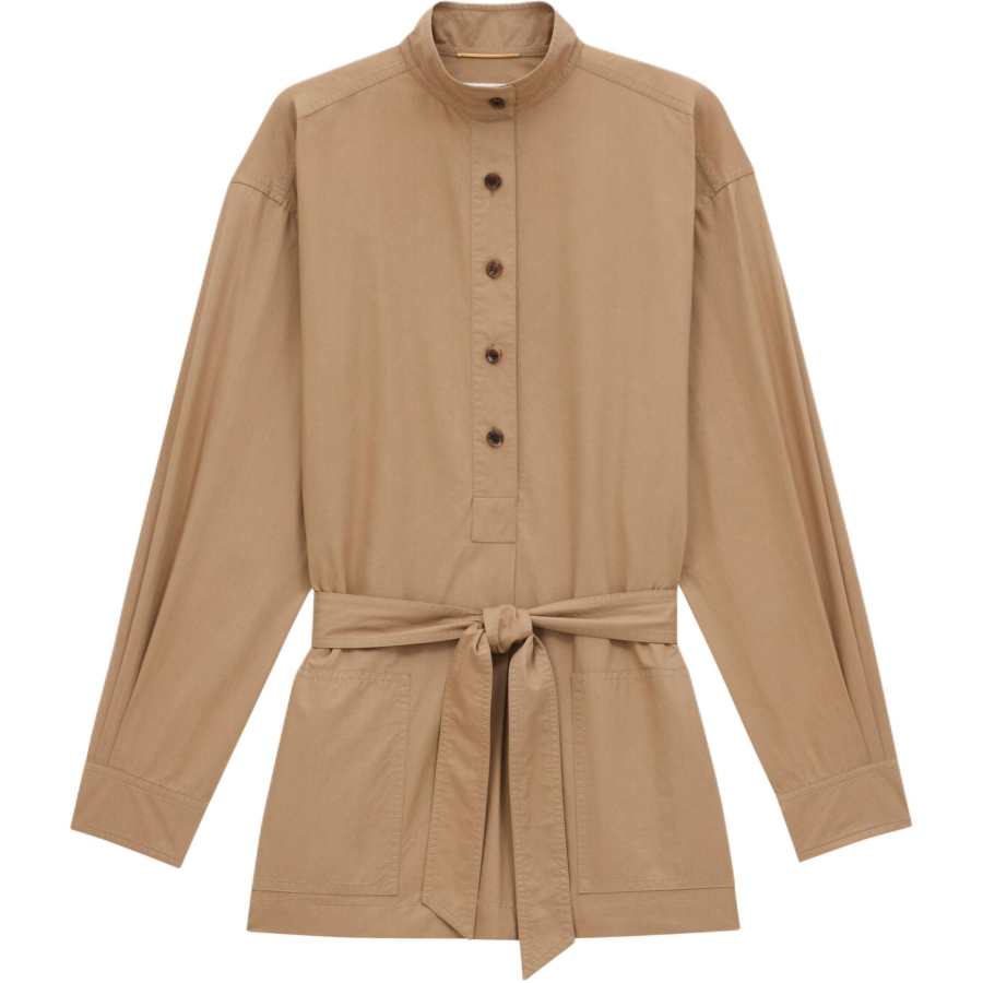 SAINT LAURENT SAINT LAURENT Button Detailed Belted Tunic