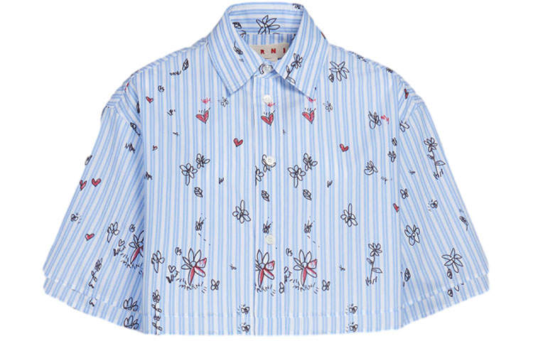 MARNI Shirts Women's Blue Pointed Collar Moderate Shirt