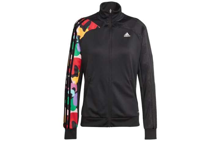 Adidas Adidas Jackets Women's Black Stand Collar Moderate Straight Fit