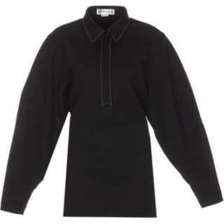 Victoria Beckham Contrast Stitch Long Sleeved Polo Shirt