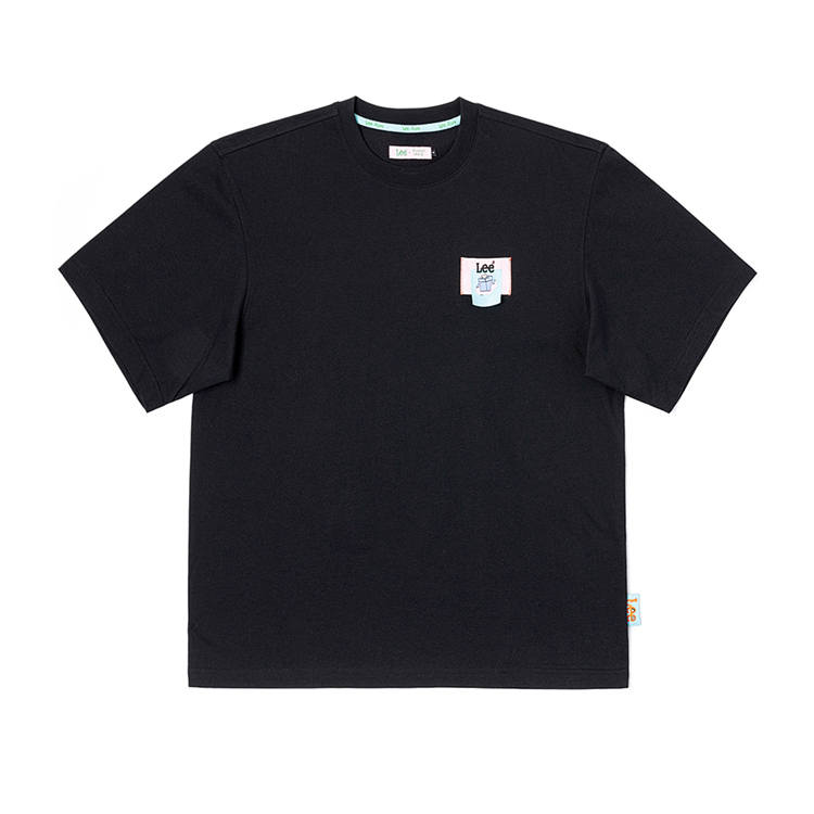 Lee T Shirts Unisex Black Crew Neck Moderate Straight Fit