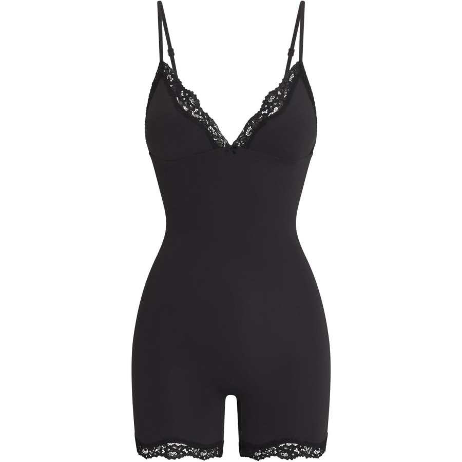 Skims FW24 FITS EVERYBODY LACE TRIANGLE ONESIE Jumpsuit Women's ONYX/Onyx