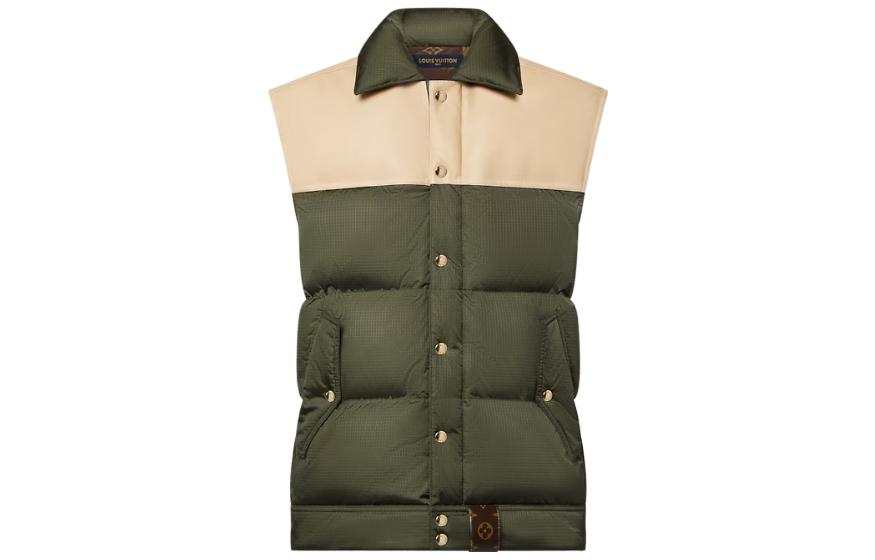 LOUIS VUITTON LOUIS VUITTON Leather Accent Sleeveless Puffer Jacket