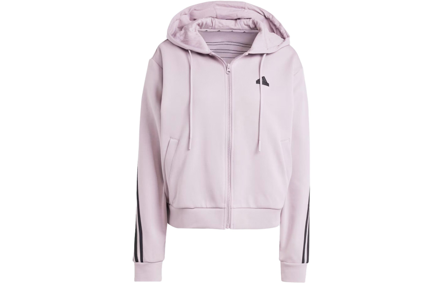 Adidas Adidas Future Icons 3 Stripes Full Zip Hoodie Sweatshirt Women's Light Purple
