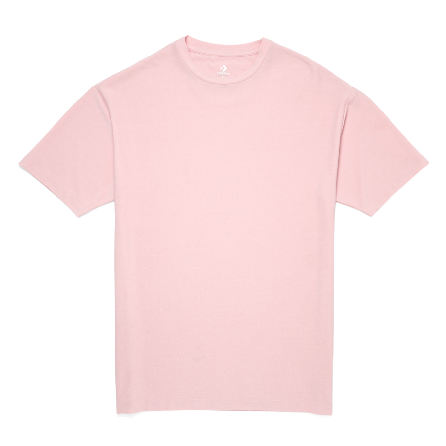 Converse T Shirts Women's Pink Crew Neck Moderate
