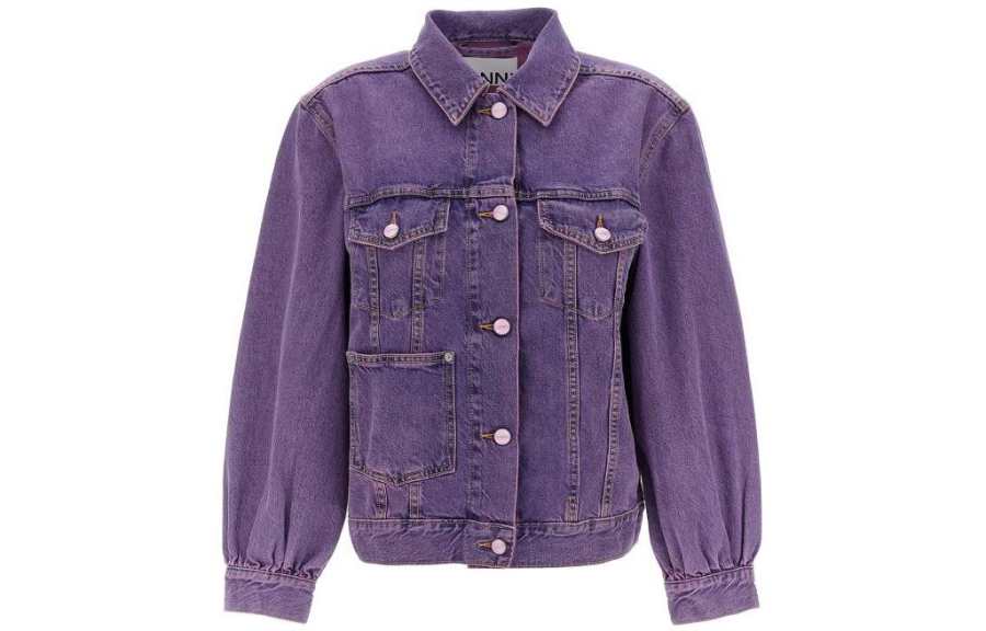 GANNI GANNI Bleached Button-Up Denim Jacket