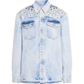 Alessandra Rich Stud detailed Denim Jacket