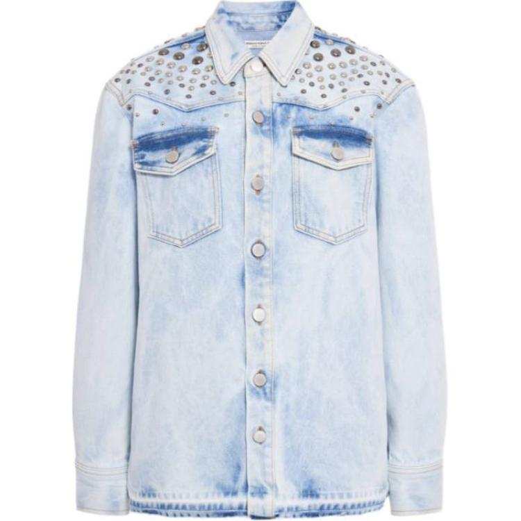 Alessandra Rich Stud detailed Denim Jacket