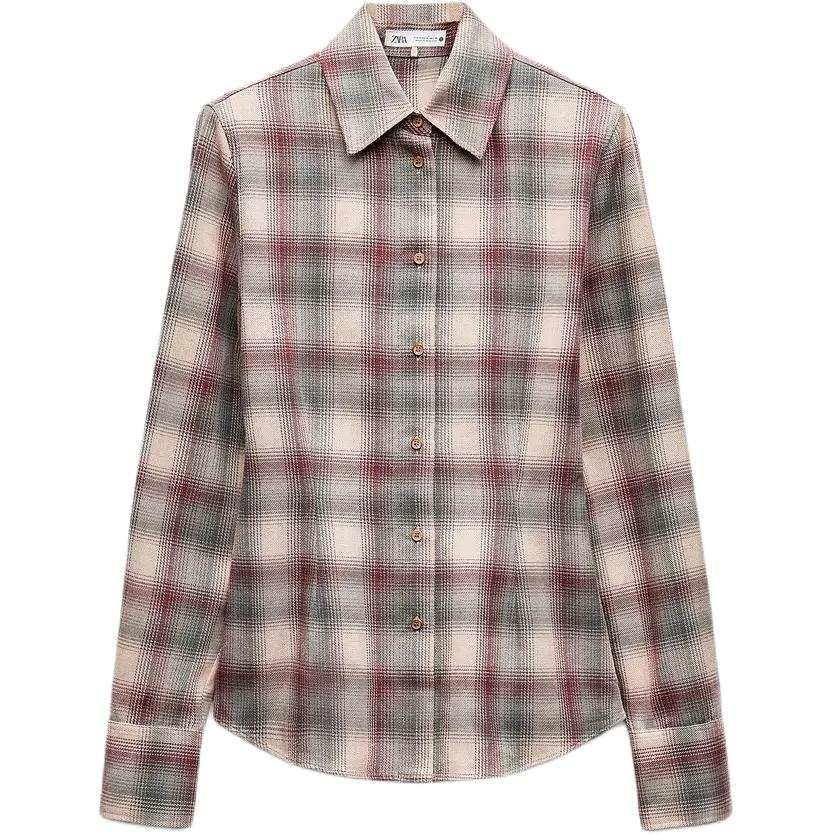 ZARA Shirts Women's Gray Lapel Moderate