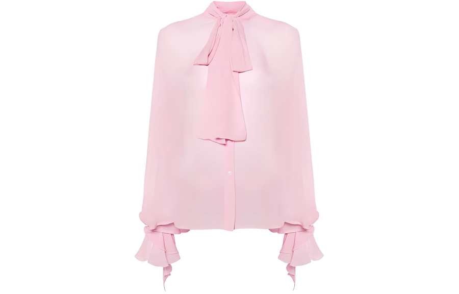 PINKO Shirts Women's White Scarf Collar Moderate Shirt