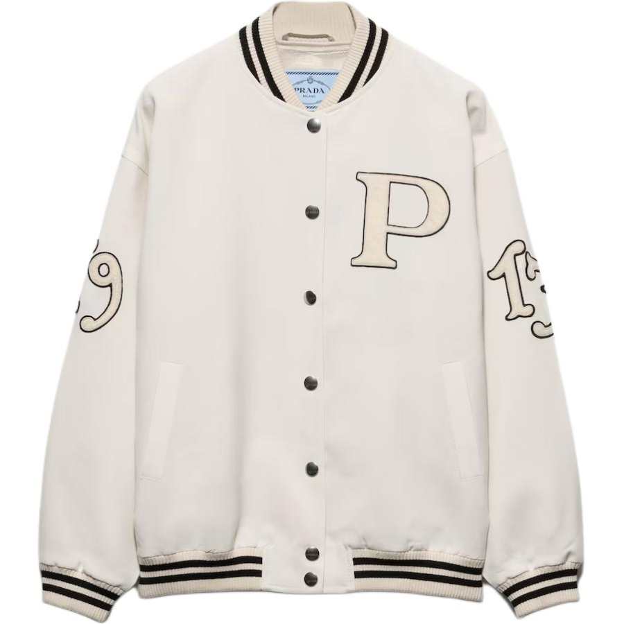 PRADA PRADA Letter patch Appliqué Bomber Jacket
