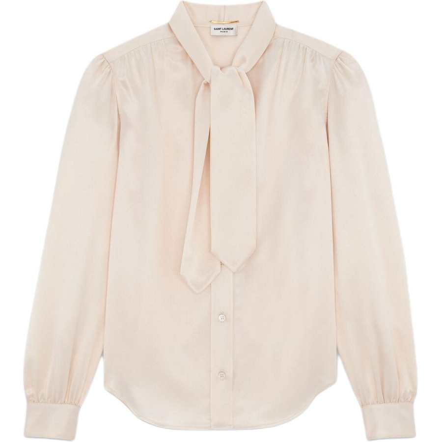 SAINT LAURENT Lavallière Neck Long Sleeved Blouse