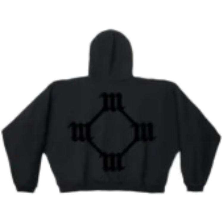 YEEZY Sweatshirts Unisex Black Hooded Non Detachable Moderate
