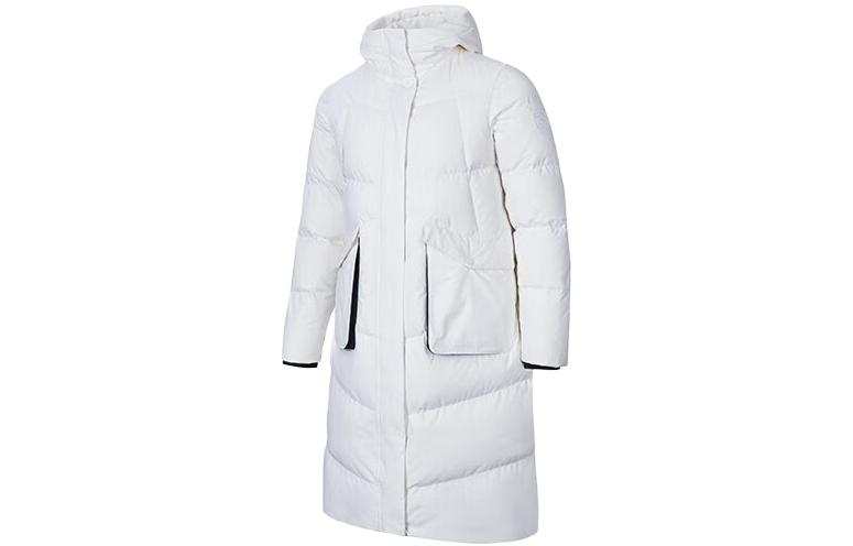 ANTA Variety Training Collection Down Jackets Women's Papyrus White Hooded Moderate Down Coat