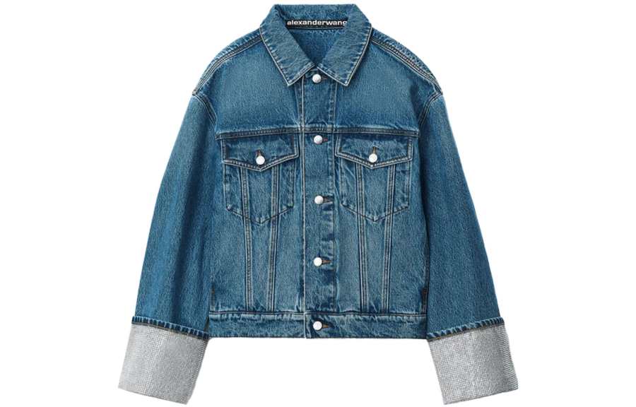 Alexander Wang Alexander Wang Crystal Embellished Denim Jacket