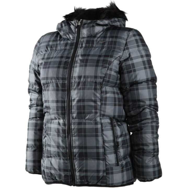 Nike Nike Down Jackets Women's Gray Hooded Moderate Puffer Jacket