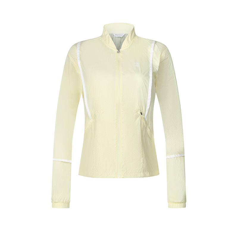 FILA Jackets Women's Pear Blossom Yellow Hooded Thin Workwear