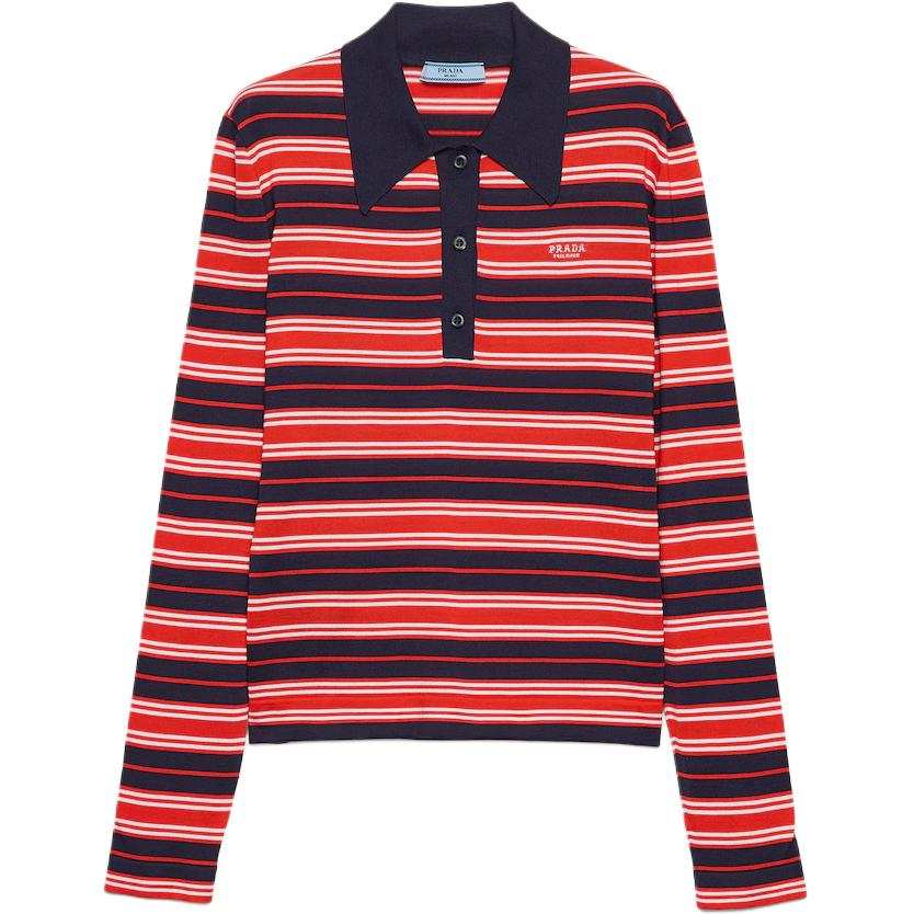 PRADA SS25 Spring Summer Women's Apparel Collection Polo Shirt Women's Red