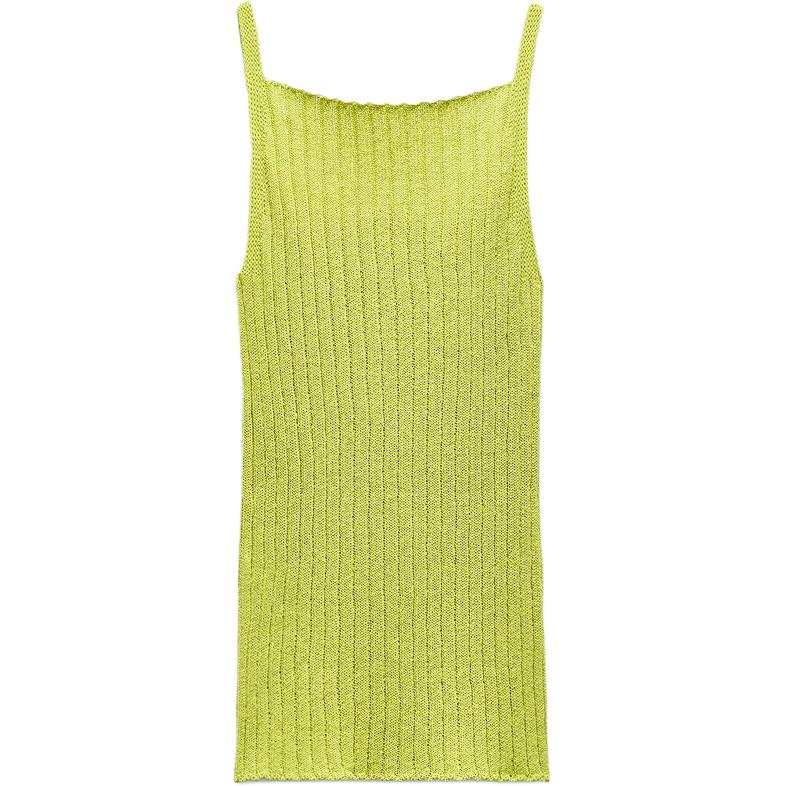 ZARA Camisoles Women's Green Crew Neck Moderate Other